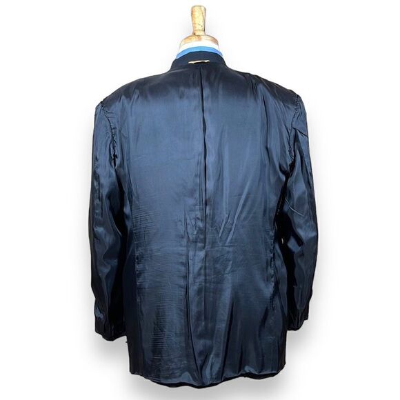 Donna Karan Signature Blazer Mens 44L Black Italian Wool Three Button Sport Coat - Picture 9 of 16